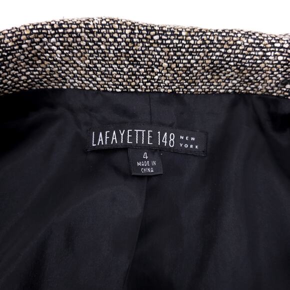 Y2K LAFAYETTE 148 NY Blazer Womens 4 Cropped Academia Tweed - Picture 4 of 7